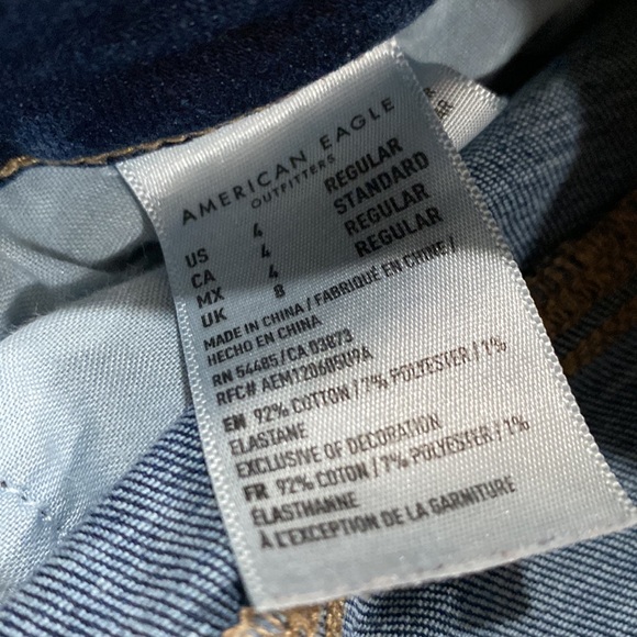 American Eagle super stretch blue jeans size 4 regular - Picture 5 of 6